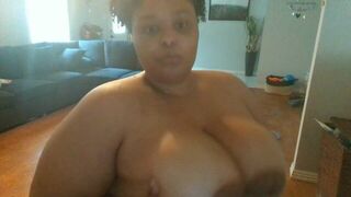 BritDaBratX Shows Her Juicy Big Black Titties - porn video