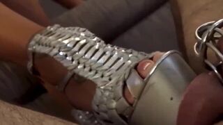 Queen Kasey trains a loser with chastity and ball busting examples - porn video
