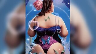 AI Art Generated Goth BBWs Big Bottom Edition - porn video