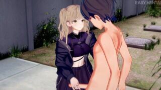 Claire hide and fuck in the back alley - porn video